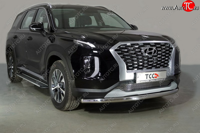 21 999 р. Защита переднего бампера нижняя d60,3 мм ТСС Тюнинг  Hyundai Palisade  LX2 (2018-2022) (нержавейка)  с доставкой в г. Керчь