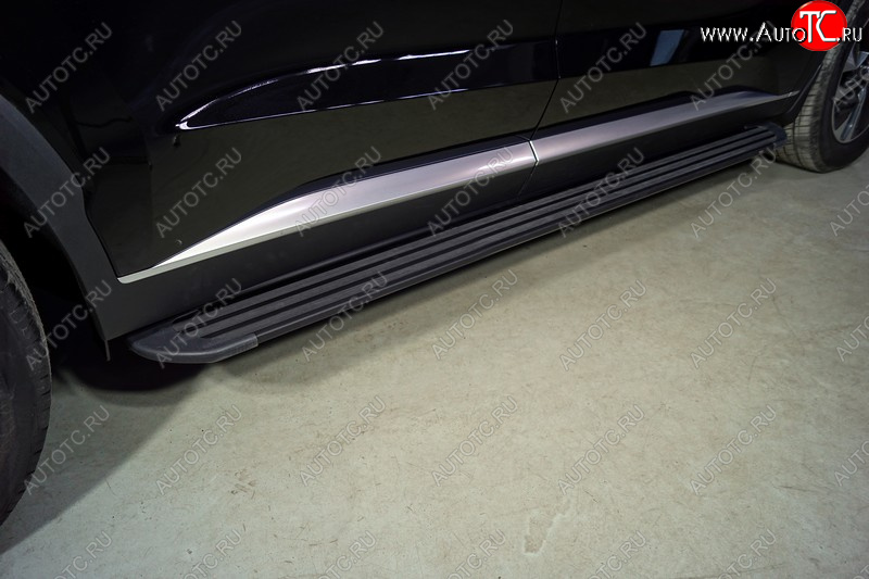 21 999 р. Пороги алюминиевые Slim Line ТСС Тюнинг  Hyundai Palisade  LX2 (2018-2022) (Black)  с доставкой в г. Керчь