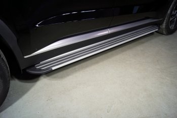 Пороги алюминиевые Slim Line ТСС Тюнинг Hyundai Palisade  LX2 (2018-2022) (Silver )