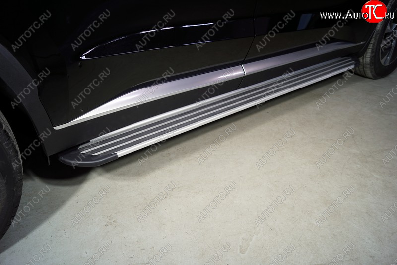 20 599 р. Пороги алюминиевые Slim Line ТСС Тюнинг  Hyundai Palisade  LX2 (2018-2022) (Silver )  с доставкой в г. Керчь