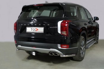 Защита заднего бампера (V-2.2, уголки, d60,3 мм) TCC Hyundai Palisade  LX2 (2018-2022)