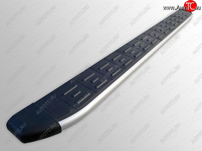 20 599 р. Пороги алюминиевые с пластиковой накладкой ТСС Тюнинг  Hyundai Santa Fe  CM (2009-2012) рестайлинг (серые)  с доставкой в г. Керчь