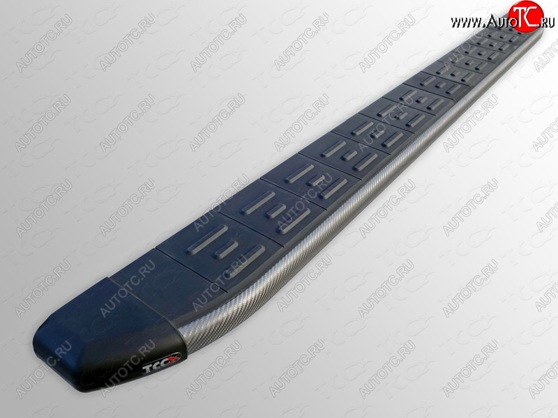 21 999 р. Пороги алюминиевые с пластиковой накладкой, ТСС Тюнинг  Hyundai Santa Fe  CM (2009-2012) рестайлинг (карбон серые)  с доставкой в г. Керчь