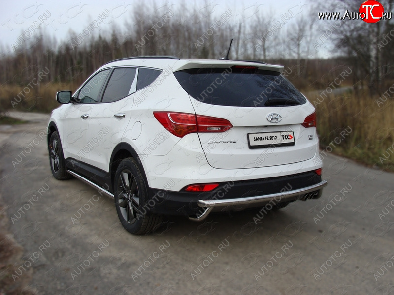 18 999 р. Защита задняя (центральная нержавейка 60,3 мм) ТСС Тюнинг  Hyundai Santa Fe  DM (2012-2019) дорестайлинг, рестайлинг  с доставкой в г. Керчь