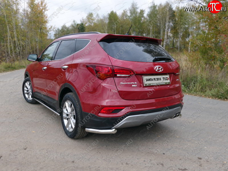 17 649 р. Защита заднего бампера (Premium, уголки, d60,3 мм) TCC  Hyundai Santa Fe  DM (2015-2019) рестайлинг  с доставкой в г. Керчь