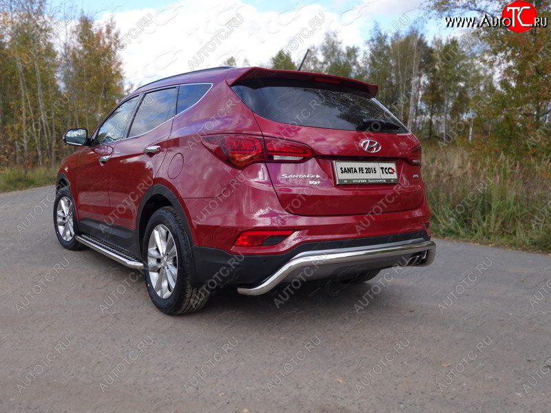 23 549 р. Защита задняя (нержавейка 60,3 мм) ТСС Тюнинг  Hyundai Santa Fe  DM (2015-2019) рестайлинг  с доставкой в г. Керчь
