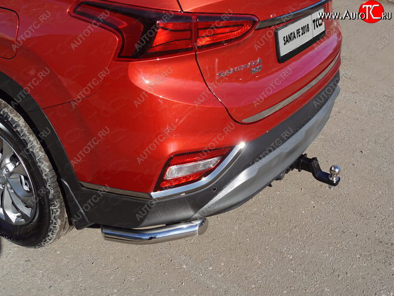 14 699 р. Защита заднего бампера (уголки, d60,3 мм) TCC Hyundai Santa Fe TM дорестайлинг (2018-2021)  с доставкой в г. Керчь