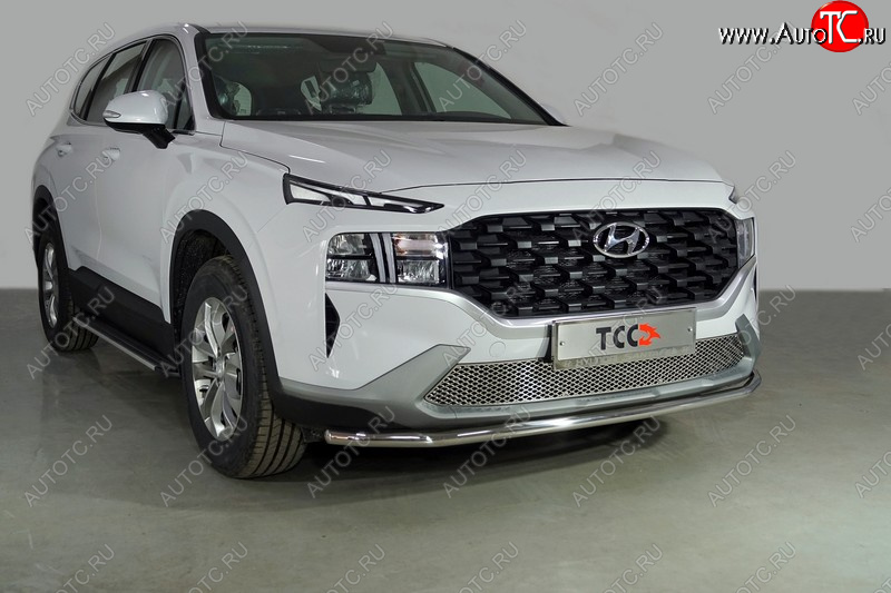 17 099 р. Защита переднего бампера нижняя d42,4 мм ТСС Тюнинг  Hyundai Santa Fe  TM (2020-2022) рестайлинг (нержавейка)  с доставкой в г. Керчь