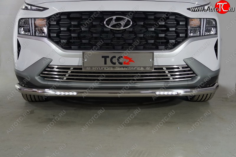 36 299 р. Защита переднего бампера нижняя с ДХО 60,3 мм ТСС Тюнинг  Hyundai Santa Fe  TM (2020-2022) рестайлинг (нержавейка)  с доставкой в г. Керчь