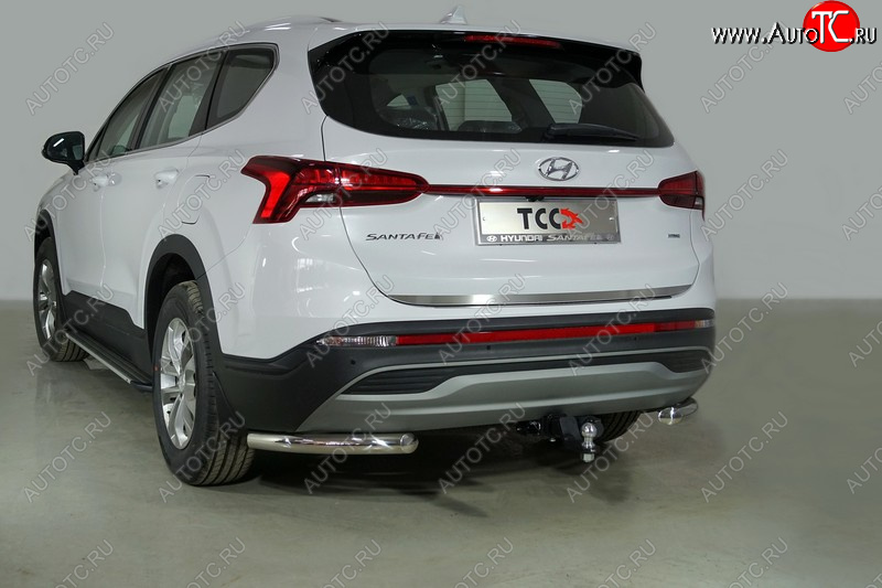 18 499 р. Защита заднего бампера (уголки, d60,3 мм) TCC  Hyundai Santa Fe  TM (2020-2022) рестайлинг  с доставкой в г. Керчь