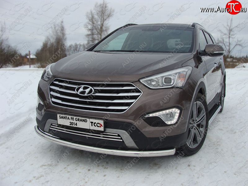 14 699 р. Защита переднего бампера нижняя d60,3 мм ТСС Тюнинг  Hyundai Grand Santa Fe  1 DM (2013-2016) дорестайлинг (нержавейка)  с доставкой в г. Керчь