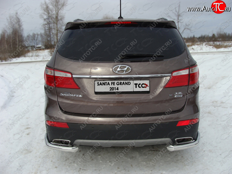 17 649 р. Защита заднего бампера (уголки, d60,3 мм) TCC  Hyundai Grand Santa Fe  1 DM (2013-2016) дорестайлинг  с доставкой в г. Керчь