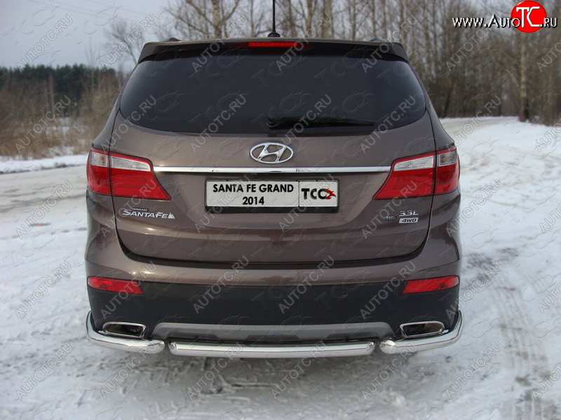 11 749 р. Защита задняя (нержавейка 60,3 мм) ТСС Тюнинг  Hyundai Santa Fe  DM (2012-2016) дорестайлинг  с доставкой в г. Керчь