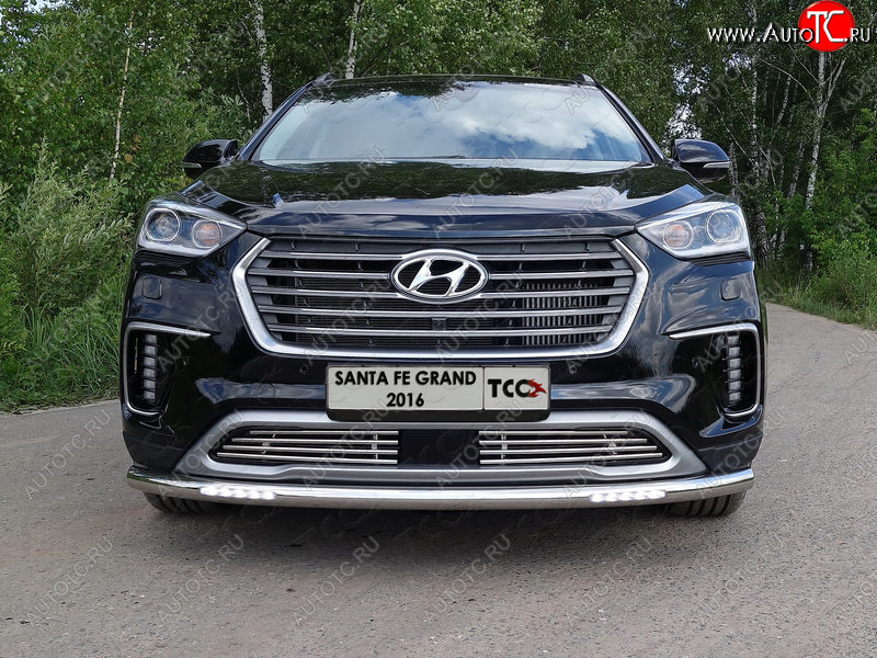 33 849 р. Защита переднего бампера нижняя с ДХО 60,3 мм ТСС Тюнинг  Hyundai Grand Santa Fe  1 DM (2016-2018) рестайлинг (нержавейка)  с доставкой в г. Керчь