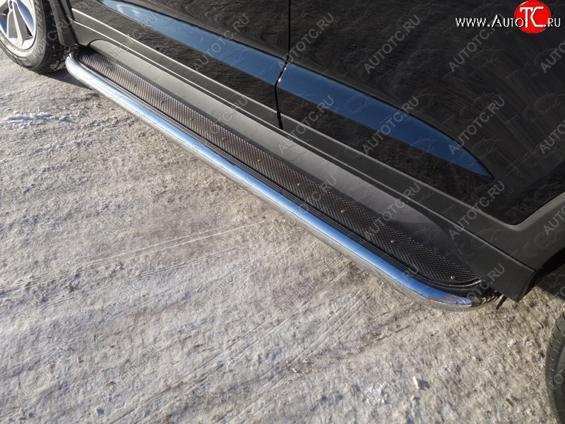 41 749 р. Пороги с площадкой 60,3 мм ТСС Тюнинг  Hyundai Tucson  TL (2015-2018) дорестайлинг (нержавейка)  с доставкой в г. Керчь