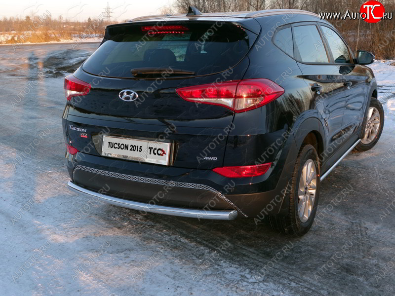 15 999 р. Защита задняя (нержавейка 60,3 мм) ТСС Тюнинг Hyundai Tucson TL дорестайлинг (2015-2018)  с доставкой в г. Керчь