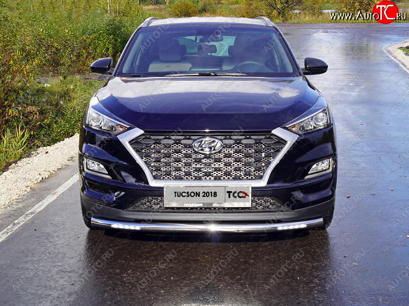 33 849 р. Защита переднего бампера нижняя с ДХО 60,3 мм ТСС Тюнинг Hyundai Tucson TL рестайлинг (2018-2021) (нержавейка)  с доставкой в г. Керчь