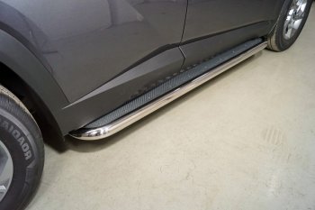 Пороги с площадкой 60,3 мм ТСС Тюнинг Hyundai Tucson  NX4 (2020-2022)
