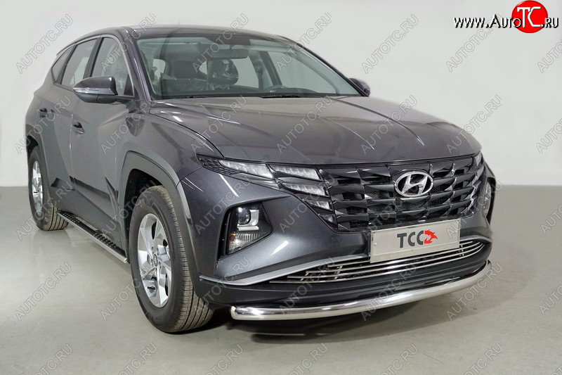 20 749 р. Защита переднего бампера нижняя d60,3 мм ТСС Тюнинг Hyundai Tucson NX4 (2020-2022) (нержавейка)  с доставкой в г. Керчь