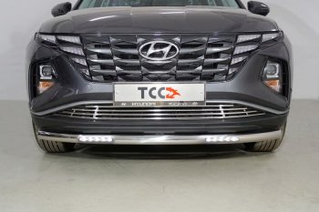 Защита переднего бампера нижняя с ДХО 60,3 мм ТСС Тюнинг Hyundai Tucson NX4 (2020-2022) (нержавейка)