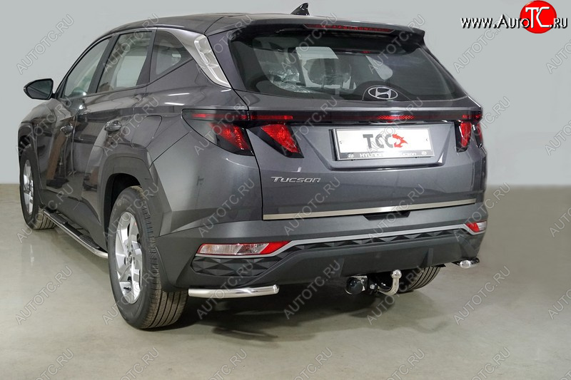 13 349 р. Защита заднего бампера (уголки, d42,4 мм) TCC  Hyundai Tucson  NX4 (2020-2022)  с доставкой в г. Керчь