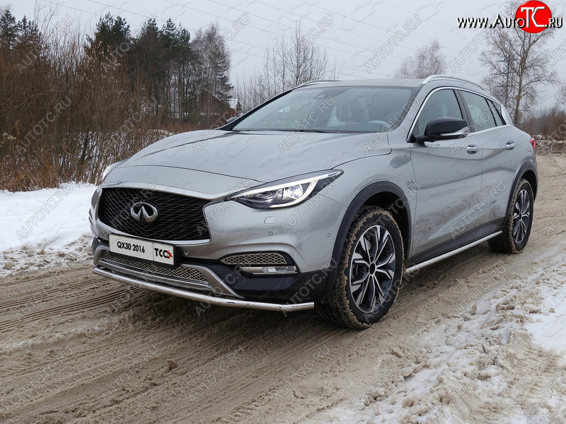 19 599 р. Защита порогов труба d42,4 мм ТСС Тюнинг  INFINITI QX30  H15E (2016-2020) (серые)  с доставкой в г. Керчь