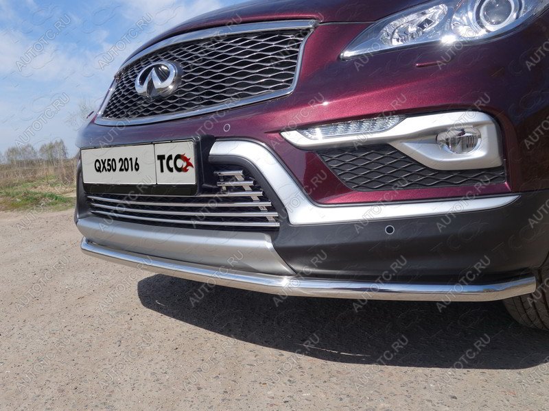 5 849 р. Нижняя декоративная вставка в бампер ТСС Тюнинг  INFINITI Qx50  J50 (2015-2018) рестайлинг (d 12 мм)  с доставкой в г. Керчь