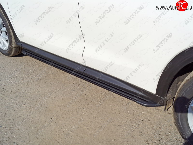 21 999 р. Пороги алюминиевые Slim Line ТСС Тюнинг  INFINITI Qx50  J55 (2017-2022) (Black)  с доставкой в г. Керчь