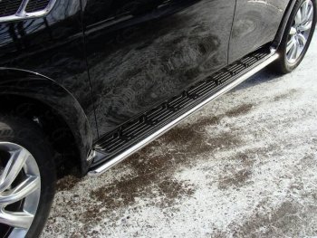 Защита порогов алюминий 42,4 мм, ТСС Тюнинг INFINITI QX56  Z62 (2010-2013)