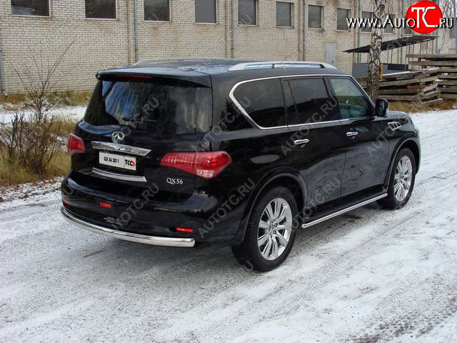 28 299 р. Защита задняя (центральная, нержавейка d75*42 мм) ТСС Тюнинг  INFINITI QX56  Z62 (2010-2013) (центральная)  с доставкой в г. Керчь