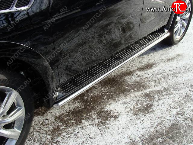 23 549 р. Защита порогов алюминий 42,4 мм, ТСС Тюнинг  INFINITI QX56  Z62 - QX60  L50 (укороченная)  с доставкой в г. Керчь