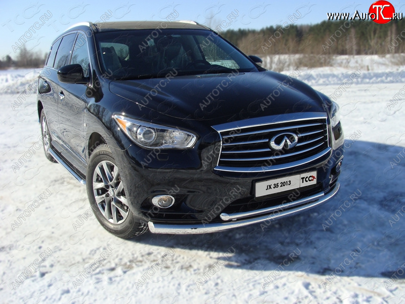 26 499 р. Защита переднего бампера нижняя d76,1*50,8 мм ТСС Тюнинг INFINITI QX60 L50 дорестайлинг (2013-2016) (нержавейка)  с доставкой в г. Керчь