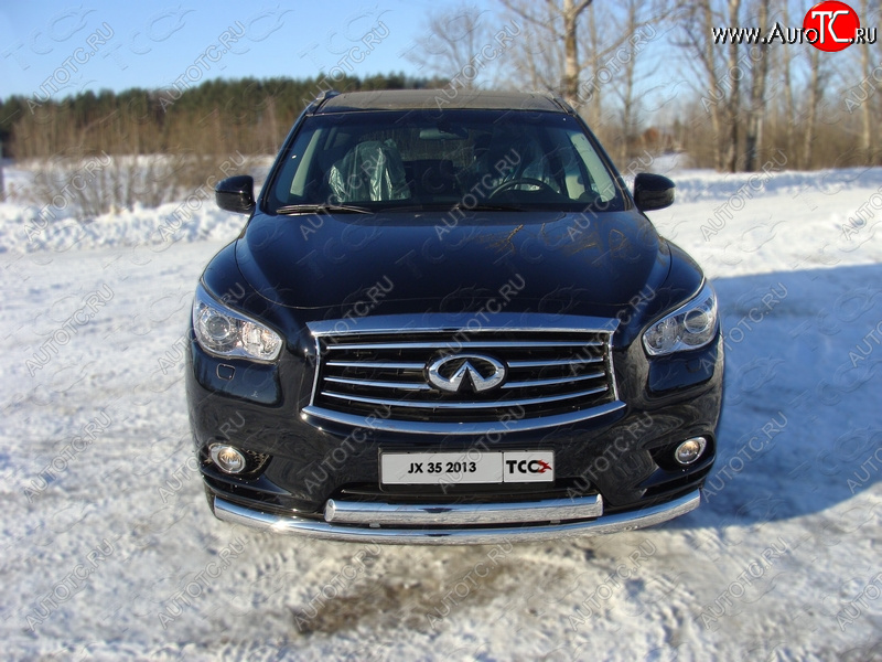 29 449 р. Защита переднего бампера нижняя d76,1*75 мм ТСС Тюнинг INFINITI QX60 L50 дорестайлинг (2013-2016) (нержавейка)  с доставкой в г. Керчь