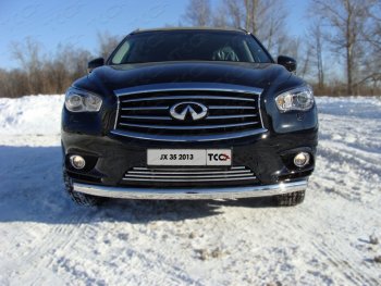 Декоративная вставка переднего бампера ТСС Тюнинг INFINITI QX60  L50 (2013-2016) дорестайлинг (d 16 мм)