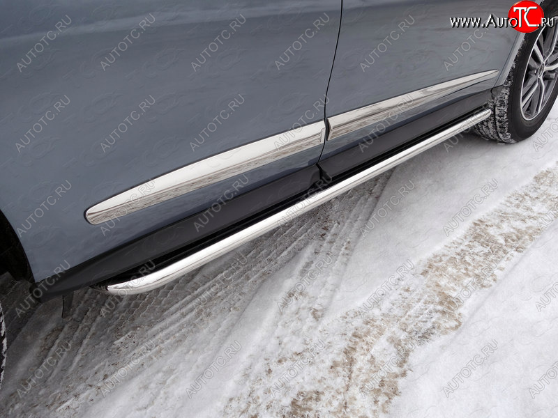 41 749 р. Пороги с площадкой 42,4 мм ТСС Тюнинг  INFINITI QX60  L50 (2016-2021) рестайлинг (нержавейка)  с доставкой в г. Керчь