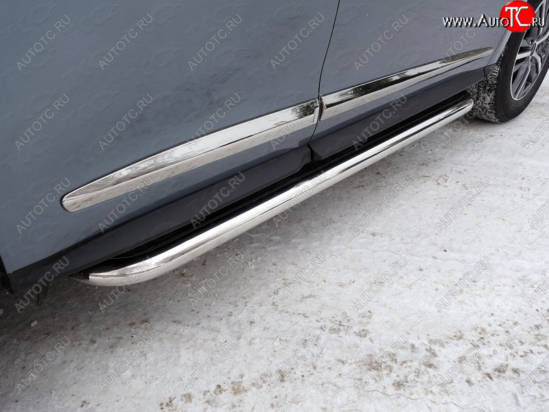 45 999 р. Пороги с площадкой 60,3 мм ТСС Тюнинг  INFINITI QX60  L50 (2016-2021) рестайлинг (нержавейка)  с доставкой в г. Керчь