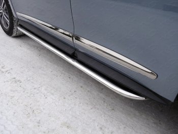 Пороги с площадкой укороченные 75х42 мм ТСС Тюнинг INFINITI QX60 L50 рестайлинг (2016-2021)