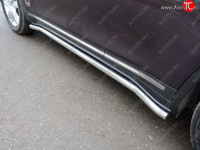 25 499 р. Защита порогов труба d60,3 мм ТСС Тюнинг  INFINITI QX70  S51 (2013-2020) (серые)  с доставкой в г. Керчь