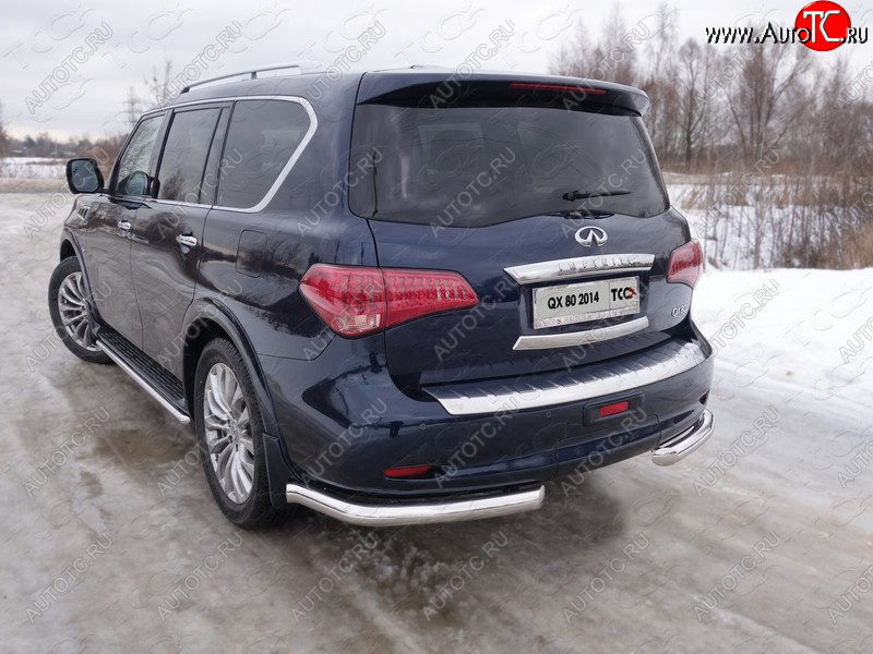 29 449 р. Защита задняя (уголки, нержавейка 76,1 мм) ТСС Тюнинг INFINITI QX80 Z62 1-ый рестайлинг (2014-2018)  с доставкой в г. Керчь