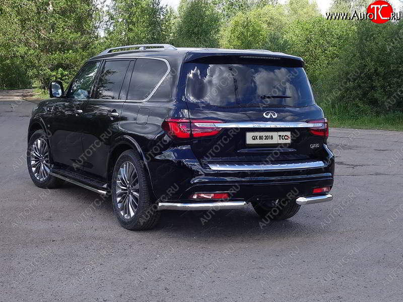 29 449 р. Защита задняя (уголки, нержавейка 76,1 мм) ТСС Тюнинг INFINITI QX80 Z62 2-ой рестайлинг (2018-2024)  с доставкой в г. Керчь