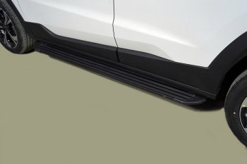 Пороги алюминиевые Slim Line ТСС Тюнинг JAC JS4 (2021-2025) (Black)