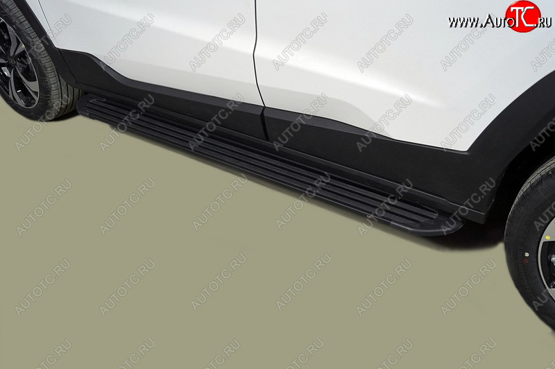21 999 р. Пороги алюминиевые Slim Line ТСС Тюнинг  JAC JS4 (2021-2025) (Black)  с доставкой в г. Керчь