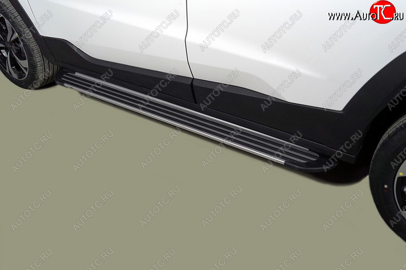 20 599 р. Пороги алюминиевые Slim Line ТСС Тюнинг  JAC JS4 (2021-2025) (Silver)  с доставкой в г. Керчь