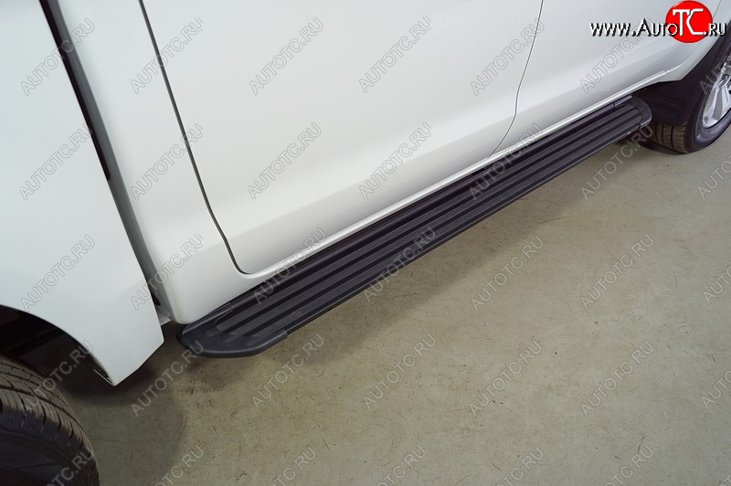 21 999 р. Пороги алюминиевые Slim Line ТСС Тюнинг  JAC T6 (2018-2024) пикап (Black)  с доставкой в г. Керчь