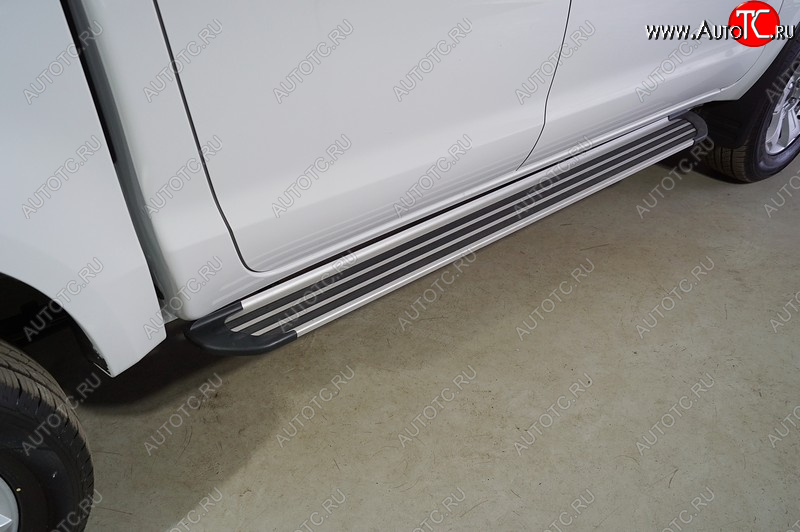 20 599 р. Пороги алюминиевые Slim Line ТСС Тюнинг  JAC T6 (2018-2024) пикап (Silver)  с доставкой в г. Керчь