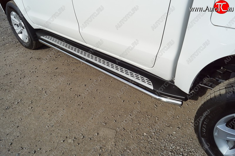 22 749 р. Защита порогов алюминий 42,4 мм, ТСС Тюнинг  JAC T6 (2018-2024) пикап  с доставкой в г. Керчь