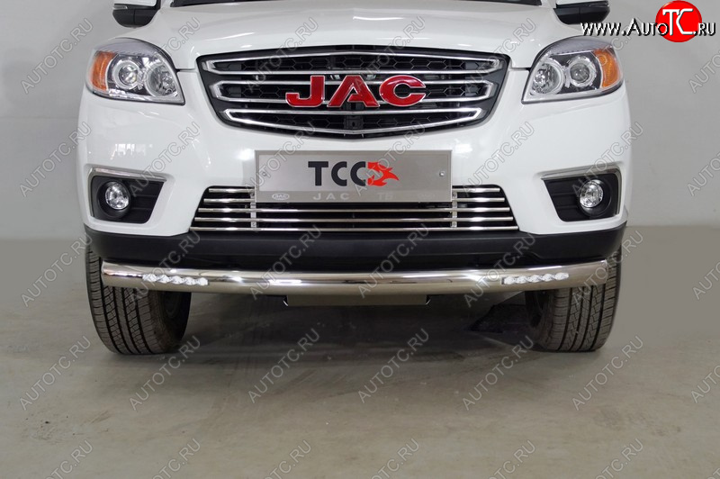 36 749 р. Защита переднего бампера нижняя с ДХО 76,1 мм ТСС Тюнинг  JAC T6 (2018-2024) пикап (нержавейка)  с доставкой в г. Керчь