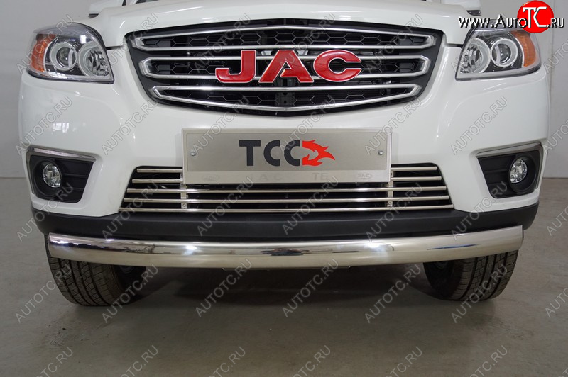 21 999 р. Защита переднего бампера нижняя овальная 75х42 мм ТСС Тюнинг  JAC T6 (2018-2024) пикап (нержавейка)  с доставкой в г. Керчь
