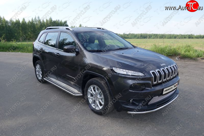 17 649 р. Защита переднего бампера нижняя d60,3 мм ТСС Тюнинг Jeep Cherokee KL дорестайлинг (2014-2017) (нержавейка)  с доставкой в г. Керчь