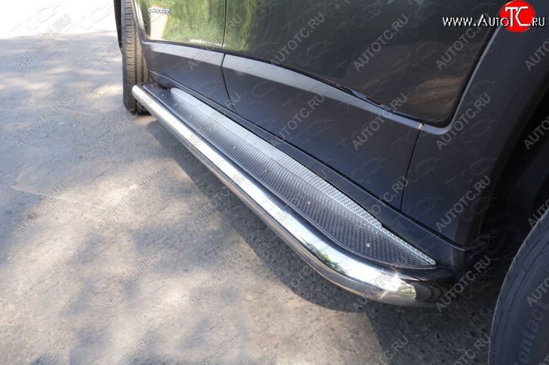 42 999 р. Пороги с площадкой 60,3 мм Sport, Longitude, Limited ТСС Тюнинг  Jeep Cherokee  KL (2014-2017) дорестайлинг (нержавейка)  с доставкой в г. Керчь